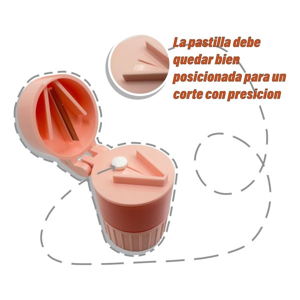 Mebix TRD Cortador de Pastillas | Triturador con Organizador de Medicamentos | Pulverizador Porta Pastillas Tabletas Pildoras Vitaminas Suplementos