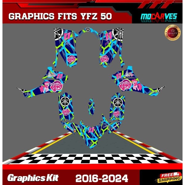 Mocarves YFZ 50 Graphics Kit Fits Yamaha YFZ 50 YFZ