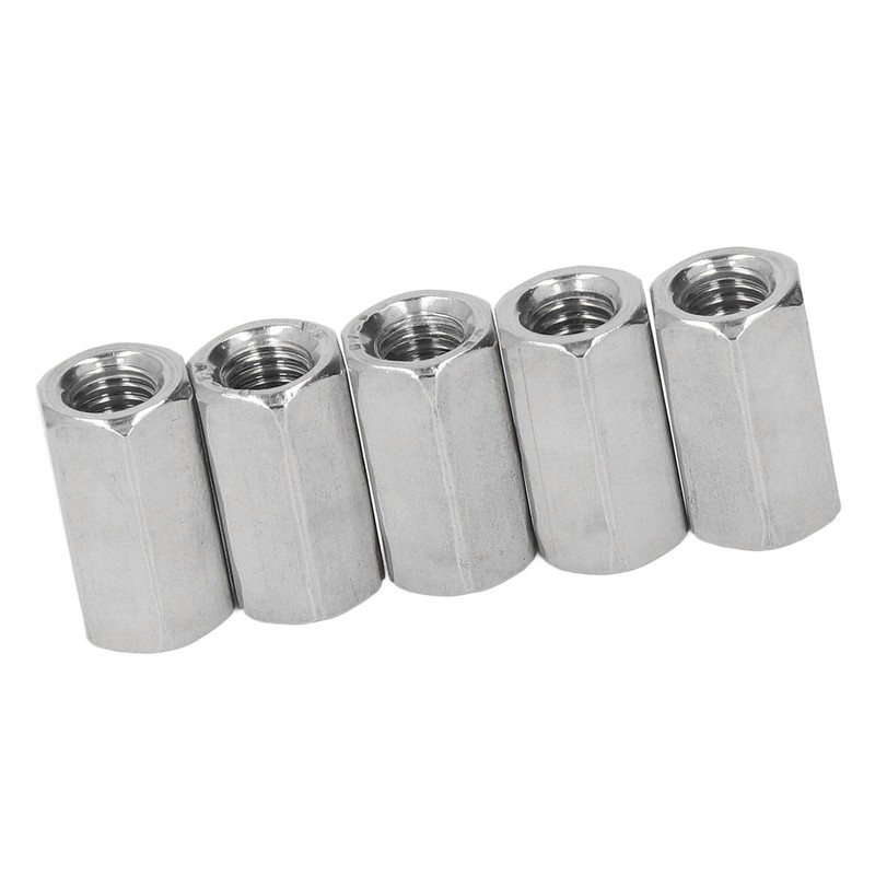 20PCS Hex Coupling Nuts 304 Stainless Steel Long Fine Thread