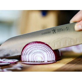 HENCKELS Classic Razor-Sharp Hollow Edge Santoku Knife 7 inch, German Engineered Informed by 100+ Years of Mastery, Black