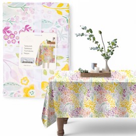 MIJOMA Tischdecke – abwischbar & wasserabweisend – rechteckig 180x130 cm – pflegeleicht & strapazierfähig – ideal für drinnen & draußen (Rosentraum)