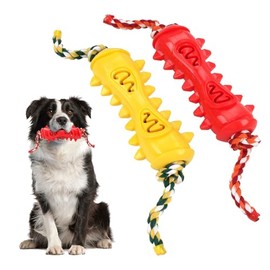 Indestructible Dog Chew Toys for Aggressive Chewers, Tough Puppy Teething Sticks for Small Medium Large Dogs, for Dental Health & Boredom Relief, Safe Non-Toxic Pet Entertainment Toy (Yellow)