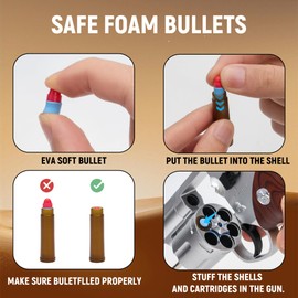 EVA Foam Soft Bullets Compatible with monochildoing Revolver Toy Foam Blaster
