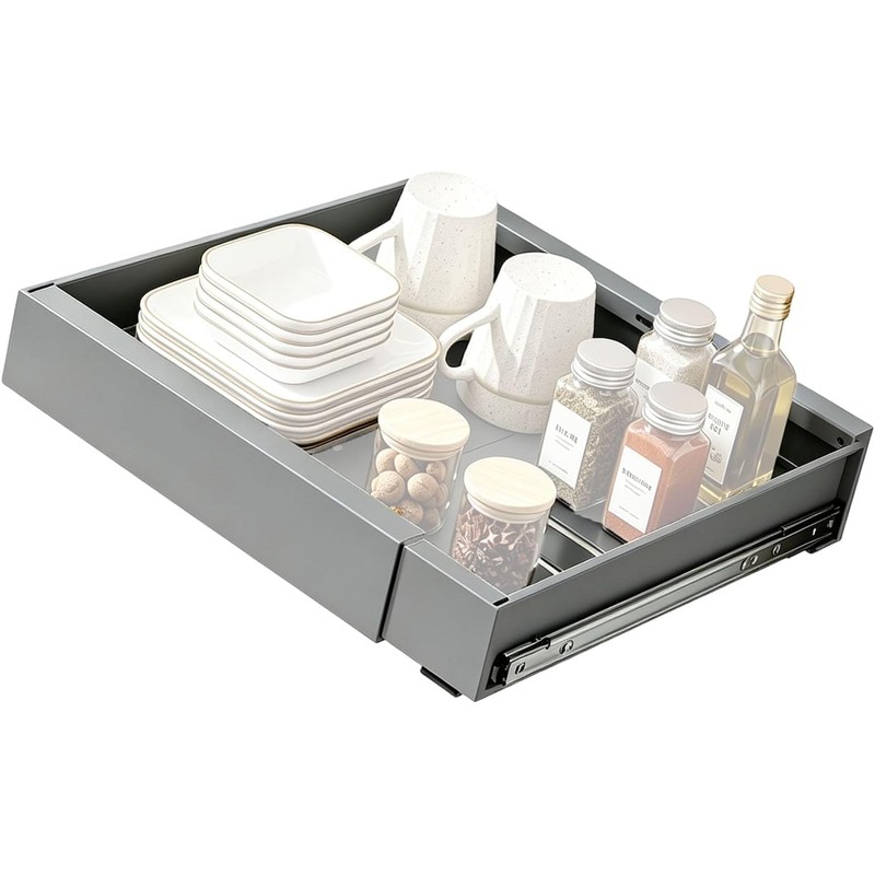 Organizador extraíble para gabinete, gris