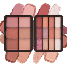 Eyeshadow Blush Palette, 18 Colours, Glitter Eyeshadow Blush Powder, Long-Lasting Sweat-Resistant, Non-Greasy, Matte and Glittering Make-Up Palettes for Daily Valentine's Day, Christmas Day 02