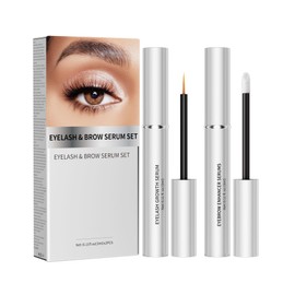 Eyelash and Eyebrow Serum Set – Enhancing Lash & Brow Growth, Nourishing & Strengthening Formula, Soft Brush Applicator, Gentle Non-Irritating Clear Gel for Fuller, Thicker Look