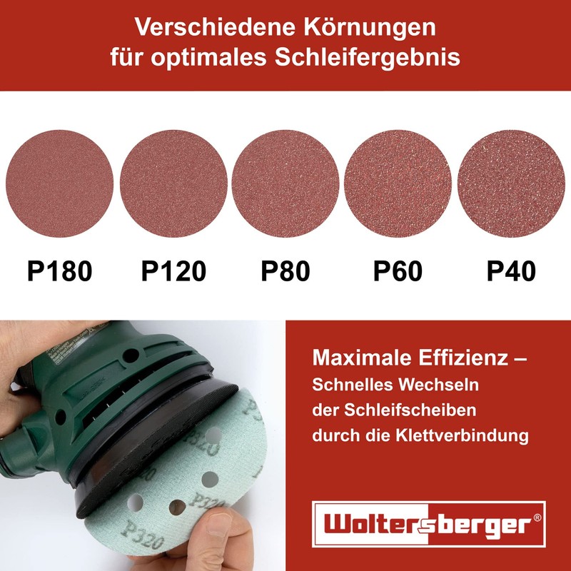 Woltersberger Sanding Disc, 150 mm, Gold, Green, Red