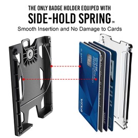 Govo / Portatarjetas, duradero, clip de metal y 4 ranuras para tarjetas (capacidad para 1 - 4 tarjetas), Bronceado