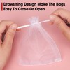 AZEN 100 Pcs Organza Bags, 4x4.72 Mesh Bags Drawstring, White
