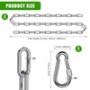 2Pcs 65" (5.4 ft) Stainless Steel Swing Chain 1000 LBs