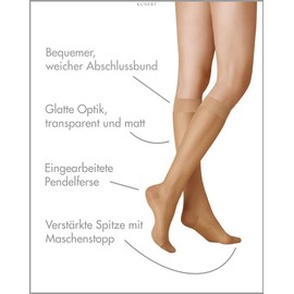 KUNERT Women's Glatt & Softig 20 Knee-High Socks, 20 DEN, Beige (Cashmere 0540), 6/8