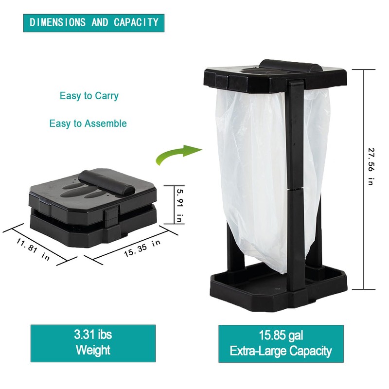Hilovate Collapsible Trash Can & Portable Garbage Bin with Reinforced