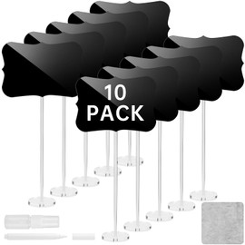 NiHome Mini Acrylic Chalkboard Signs for Food, Reusable Food Labels Tags for Party, Buffet, Cafe,Table Numbers, Wedding, Birthday, Etc, Party Food Labels with Marker