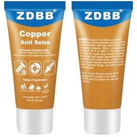 ZDBB Anti-Seize Lubricant Copper Antiseize Grease High Temp Spark Plug Anti Seize Compound Copper Grease for Automotive, Bolts and Nuts Prevents Rust, Corrosion, Seizing,1oz (2-Pack)