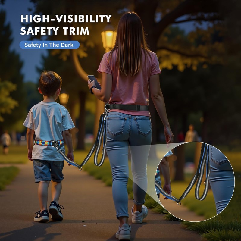 Safety Waist Leash Harness for Kids with Autism, Hands-Free Waist