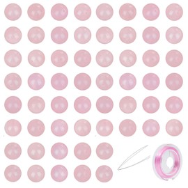 THEDAYEE 100pcs Natural Stone Beads 8mm Rose Quartz Gemstone Round Loose Beads for Jewelry Making Crafts Bracelets with Pink Stretch Cord
