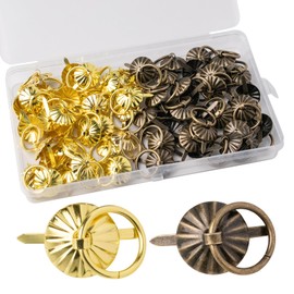 FRUHLING Pack of 60 Mini Brads with Pull Rings Metal Brads Scrapbooking Brads Pattern Bag Clips Paper Clasps for Decorative Jewellery Box Gift Boxes Diaries Drawers