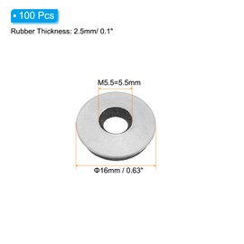 PATIKIL 7/32"x5/8" EPDM Bonded Sealing Washers, 100 Pieces 201 Stainless Steel Bonded Sealing Neoprene Rubber Washers Gasket for Marine Bolt Supply (#12)