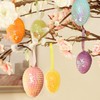 com-four® 12 x Easter eggs with sparkling sequins, sequin eggs