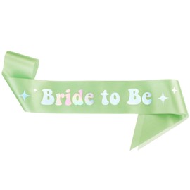 FineCheer Bride to Be Iridescent Sash Disco Themed Bachelorette Party Accessories Margs and Matrimony Margarita Martini Bridal Decorations Bachelorette Sash for Bridal Shower Party Packs Decorations