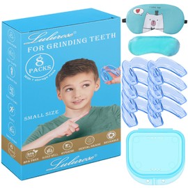 Kids Mouth Guard for Grinding Teeth, 8 Pack Moldable Night Guards Pink for Clenching Teeth | Comfortable Nighttime Protection Guard | Including Hygiene Case & Gel Ice Pack
