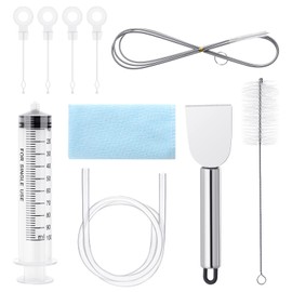 10 Pieces Fridge Cleaning Tool Set, Reusable Fridge Drain Hole, Drain Hole Remover with a Washcloth, Fridge Hole Blockage Remover for Bathroom Drain Holes