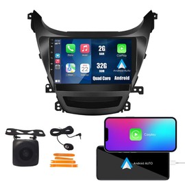 Kunfine Car CarPlay Android Auto Navigation Stereo GPS Radio Reverse Camera Display 9" IPS Touchscreen Headunit Tablet Pad Media Player for Hyundai Elantra 2014-2016, if Applicable Quad Core 2G+32G