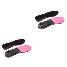 LALAFINA 2pcs Height Increase Insoles for Men Women Eva Shock-absorbing Pads Sweat-absorbent Comfortable Support for Sports and Everyday Use Black Red