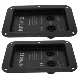 Garneck 2 Pcs Box Speaker Accessories Terminals Speaker Connection Plate Speaker Jack Panel Terminal Wire Cup Speaker Cabinet Wiring Panel Speaker Wire Plate Speaker Component Iron Black