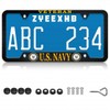 Aluminum Thin Top for U.S. Navy Veteran License Plate Frame,4-Hole