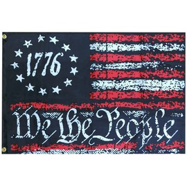 1776 Betsy Ross We The People Red White Black 2x3 2 foot x 3 foot Rough Tex 100D Printed Polyester Flag With Grommets