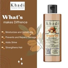 Khadi Natural Herbal Moroccan Argan Hair Shampoo With Organic Argan Oil (No SLS & Paraben), 200ml (Argan Oil Shampoo)
