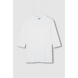 JAJU [JAJU/자주] Women's Soft 5-Part T-shirt_White