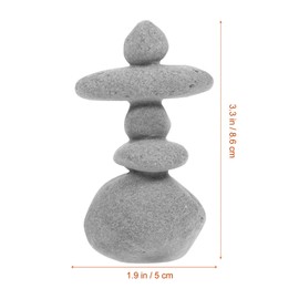 ibasenice River Stone Cairn Zen Stacking Stones 5-Stone Natural River Stone Cairn Handmade Rocks Statues Japanese Garden Decor Office Relaxing Yoga Meditation Accessories Zen Stacked Rock