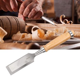 Jeanoko Hand Flat Chisel, Chrome Vanadium Alloy Steel with High Hardness, Durable Wood Handle Chisel, Multifunctional for Woodworking Projects