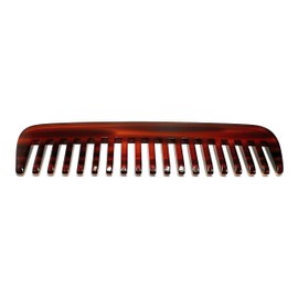 Echterhölter 23355 Men's Comb Sawn + Handmade – Coarse Teeth 17 Teeth – Approx. 13.4 cm – Havana Brown Curl Comb Beard Comb for Detangling