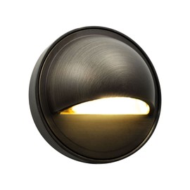 Gardenreet Solid Brass Deck Light - Low Voltage LED Step Light Outdoor, 12V Landscape Hardwired Waterproof, Round Bronze Lighting for Stair Fence Wall Railing Yard Without G4 Bulb