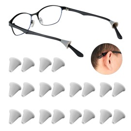 Omnful Anti-Slip Glasses Ear Grips Hook Holder with Speaker Shape, Comfortable Soft Silicone Eyeglasses Ear Cushion Grip, Temple Tips Sleeve Eyewear Retainer for Sunglasses, Glasses, 10 Pairs Grey