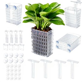 Lanxiu Aquarium Plant Holder, 4 Pcs Fish Tank Plants Holder (Transparent)