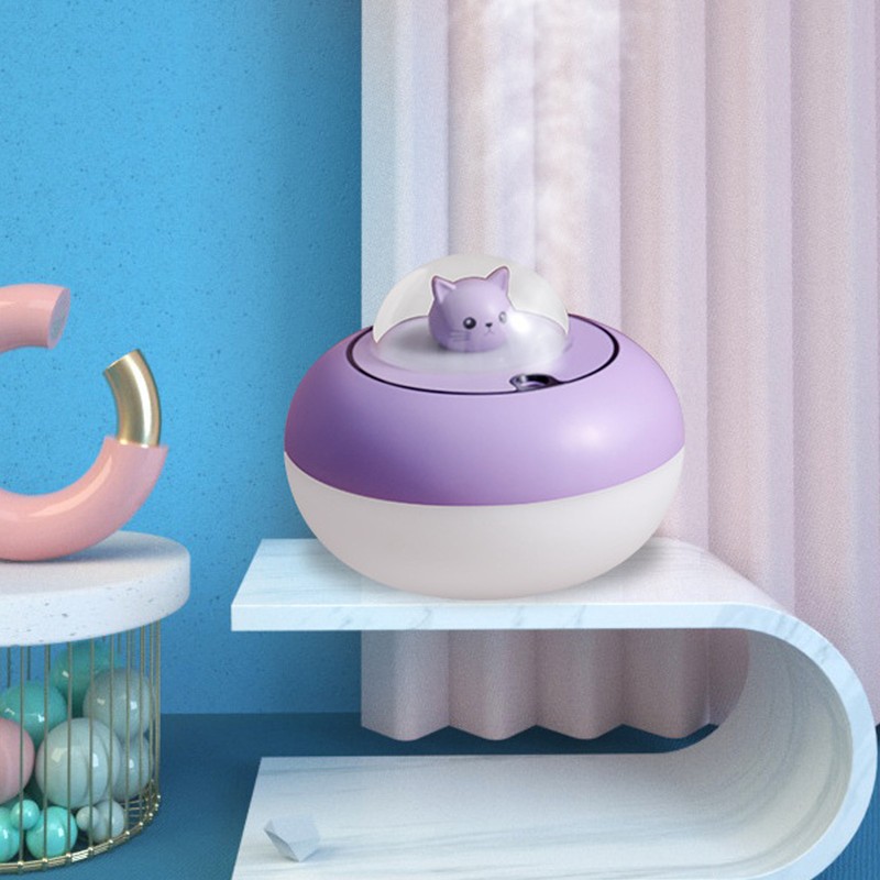 Mini Humidifier Cute Cat Sculpture Portable Quiet Desktop Air Humidifier