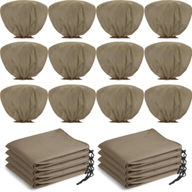 Wesnoy 12 Pcs Winter Plant Covers Freeze Protection 39.4x23.6 Inch Horizontal Shrub Tree Rose Plant Protection Bags Frost Blanket with Drawstring for Fall Winter Outdoor Garden Planting (Dark Green)