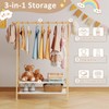 Aetherika Kids Clothing Rack with 2 Fabric Shelves, Foldable Child