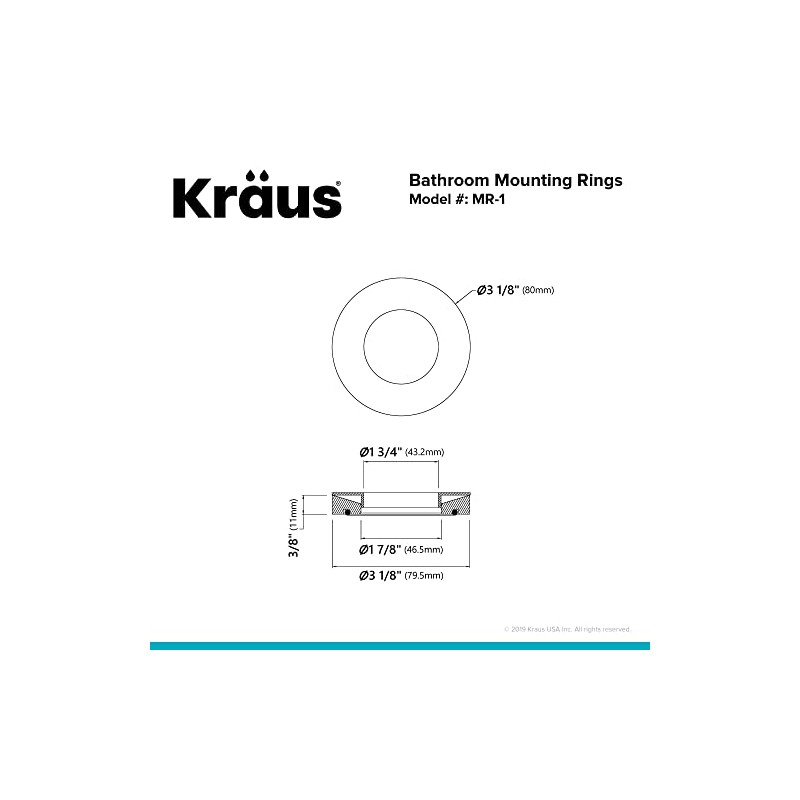 KRAUS Mounting Ring in Chrome
