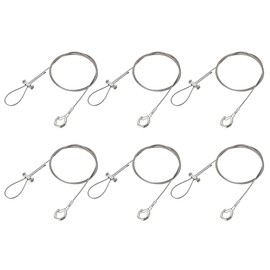 sourcing map Picture Hanging Wire Kit, 6Set 1M Adjustable Hanger Wire Hook for Home Art Gallery Picture Kit, Load 66 Lbs, with Horizontal Fixing Screws