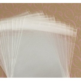 MyCraftSupplies 4 15/16 x 6 9/16 in A6 + Envelope Size Resealable Clear Cello Bags - Tape on Lip (Flap) Set of 100