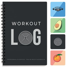 Fitness Log Book - Training Planner - A5 Size Black - Training Diary - Bodybuilding Goal Setting - by Workout Log