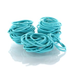 My Lello Hair Elastics Hair Ties, Professional Grade Ponytail Holders - Turquoise 20 Pack