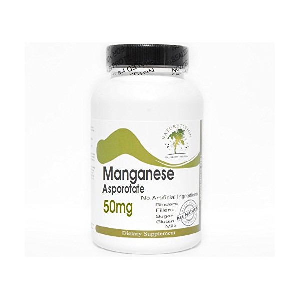 Manganese Asporotate 50mg ~ 200 Capsules - No Additives ~ Naturetition Supplements