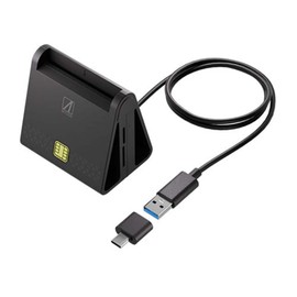 Aeria SD-MYC02-B IC Card Reader, USB Connection, Negative Portal, My Number Card, e-TAX, Confirmation Declaration, Contact Type, IC Card Reader, SD, MicroSD Card Reader