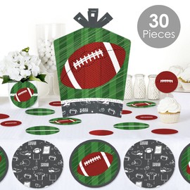 Big Dot of Happiness End Zone - Football - Baby Shower or Birthday Party Decor and Confetti - Terrific Table Centerpiece Kit - Set of 30